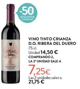 Hipercor VINO TINTO CRIANZA D.O. RIBERA DEL DUERO oferta