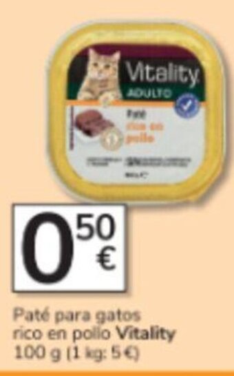 Consum Paté para gatos rico en pollo Vitality oferta