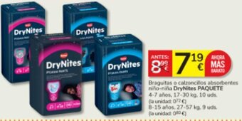 Consum Braguitas o calzoncillos absorbentes niño-niña DryNites PAQUETE oferta
