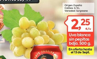Suma Supermercados Uva blanca sin pepitas oferta