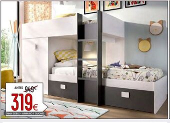 Atrapamuebles CAMA DOBLE ARMARIO Y CAJONES oferta