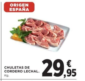 Hipercor CHULETAS DE CORDERO LECHAL. oferta