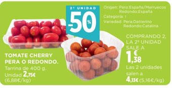 Hipercor TOMATE CHERRY PERA O REDONDO. oferta