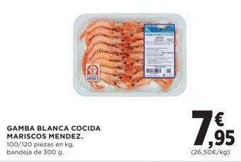 Hipercor GAMBA BLANCA COCIDA MARISCOS MENDEZ. oferta
