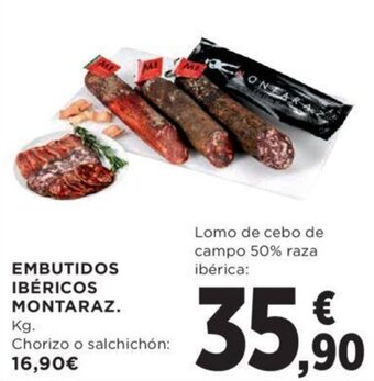 Hipercor EMBUTIDOS IBÉRICOS MONTARAZ. oferta