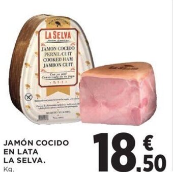 Hipercor JAMÓN COCIDO EN LATA LA SELVA. oferta