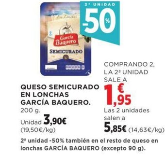 Hipercor QUESO SEMICURADO EN LONCHAS GARCÍA BAQUERO. oferta