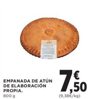 Hipercor EMPANADA DE ATÚN DE ELABORACIÓN PROPIA. 800 g oferta