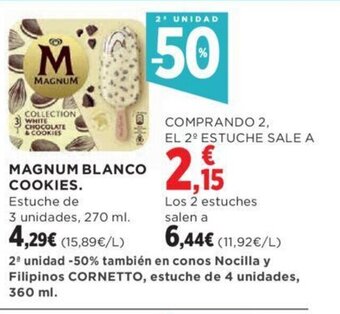 Hipercor MAGNUM BLANCO COOKIES. oferta