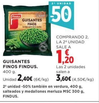 Hipercor GUISANTES FINOS FINDUS. 400 g. oferta