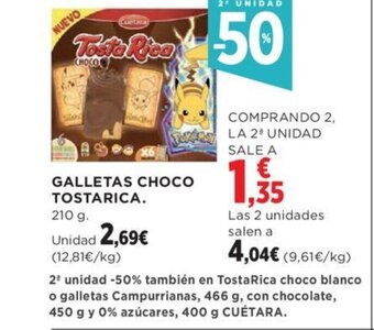 Hipercor GALLETAS CHOCO TOSTARICA. oferta