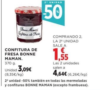 Hipercor CONFITURA DE FRESA BONNE MAMAN. 370 g. oferta
