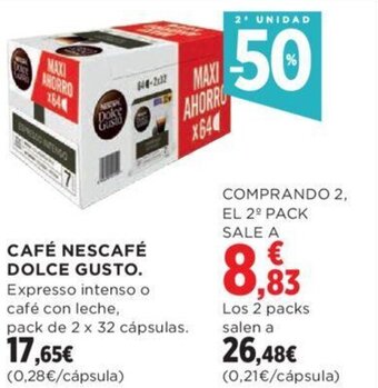 Hipercor CAFÉ NESCAFÉ DOLCE CAFÉ NESCAFÉ DOLCE GUSTO. Expresso intenso o café con leche, oferta