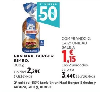 Hipercor PAN MAXI BURGER BIMBO. 300 g. oferta