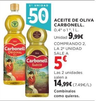 Hipercor ACEITE DE OLIVA CARBONELL. oferta