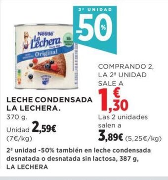 Hipercor LECHE CONDENSADA LA LECHERA. oferta