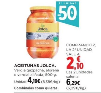 Hipercor ACEITUNAS JOLCA. oferta