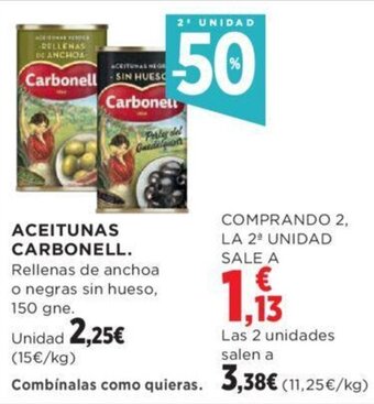 Hipercor ACEITUNAS CARBONELL. oferta