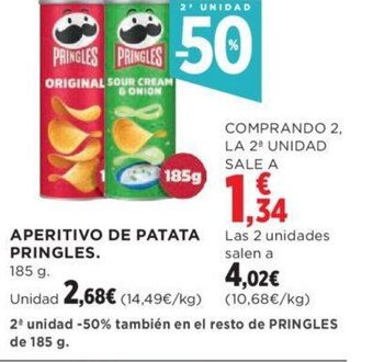 Hipercor APERITIVO DE PATATA PRINGLES. oferta