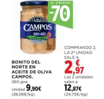 Hipercor BONITO DEL NORTE EN ACEITE DE OLIVA CAMPOS. oferta