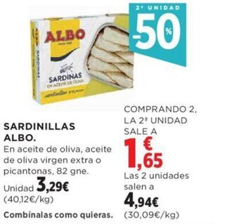 Hipercor SARDINILLAS ALBO. oferta
