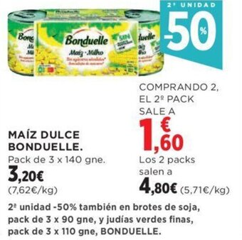Hipercor MAÍZ DULCE BONDUELLE. oferta