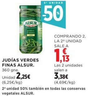Hipercor JUDÍAS VERDES FINAS ALSUR. 360 gne. oferta
