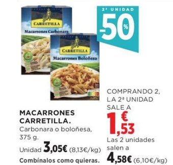 Hipercor MACARRONES CARRETILLA. oferta