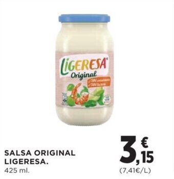 Hipercor SALSA ORIGINAL LIGERESA. 425 ml. oferta
