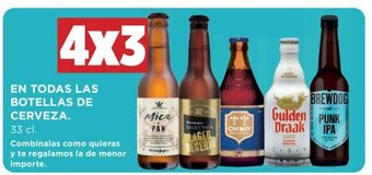 Hipercor EN TODAS LAS BOTELLAS DE CERVEZA. oferta