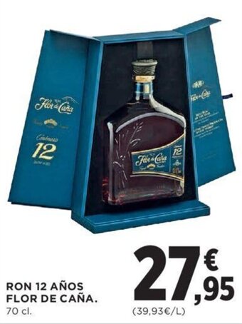Hipercor RON 12 AÑOS FLOR DE CAÑA. 70 cl. oferta