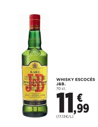 Hipercor WHISKY ESCOCÉS J&B. 70 cl. oferta