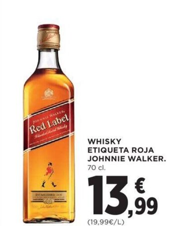 Hipercor WHISKY ETIQUETA ROJA JOHNNIE WALKER. 70 cl. oferta