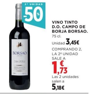 Hipercor VINO TINTO D.O. CAMPO DE BORJA BORSAO. 75 cl. oferta