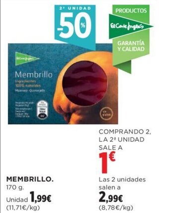 Hipercor MEMBRILLO. 170 g. oferta