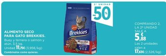 Hipercor ALIMENTO SECO PARA GATO BREKKIES. oferta