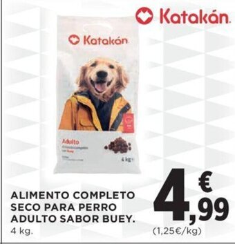 Hipercor ALIMENTO COMPLETO SECO PARA PERRO ADULTO SABOR BUEY. 4 kg. oferta