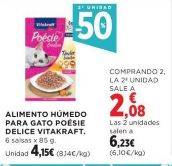 Hipercor ALIMENTO HÚMEDO PARA GATO POÉSIE DELICE VITAKRAFT. 6 salsas x 85 g. oferta