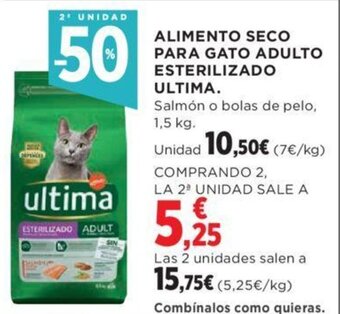 Hipercor ALIMENTO SECO PARA GATO ADULTO ESTERILIZADO ULTIMA. oferta