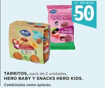Hipercor TARRITOS, pack de 2 unidades, HERO BABY Y SNACKS HERO KIDS. Combínalos como quieras. oferta