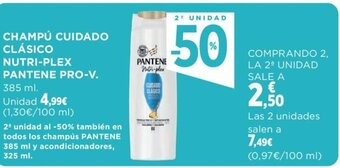 Hipercor CHAMPÚ CUIDADO CLÁSICO NUTRI-PLEX PANTENE PRO-V. oferta