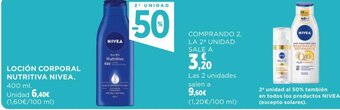Hipercor LOCIÓN CORPORAL NUTRITIVA NIVEA. oferta