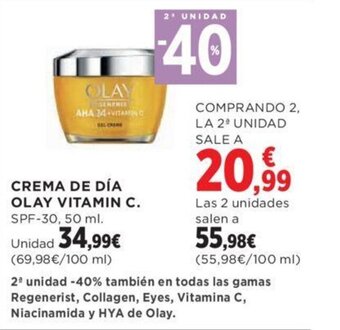 Hipercor CREMA DE DÍA OLAY VITAMIN C. oferta