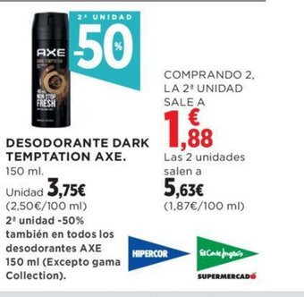 Hipercor DESODORANTE DARK TEMPTATION ΑΧΕ. 150 ml. oferta