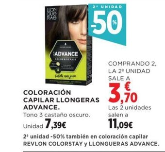 Hipercor COLORACIÓN CAPILAR LLONGERAS ADVANCE. oferta