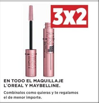 Hipercor EN TODO EL MAQUILLAJE L'OREAL Y MAYBELLINE. oferta