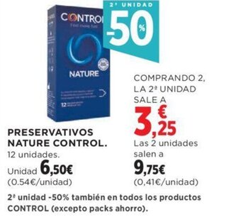 Hipercor PRESERVATIVOS NATURE CONTROL. oferta