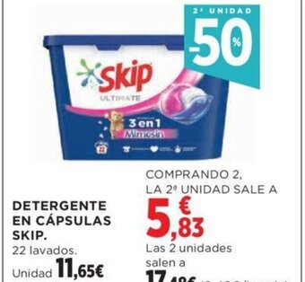 Hipercor DETERGENTE EN CÁPSULAS SKIP. oferta