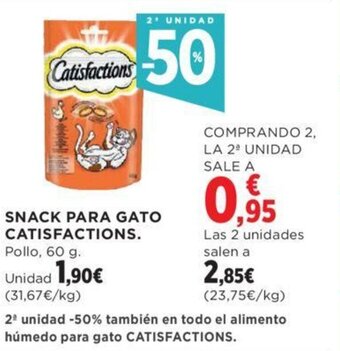 Hipercor SNACK PARA GATO CATISFACTIONS. oferta