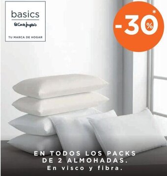 Hipercor EN TODOS LOS PACKS DE 2 ALMOHADAS. En visco y fibra. oferta